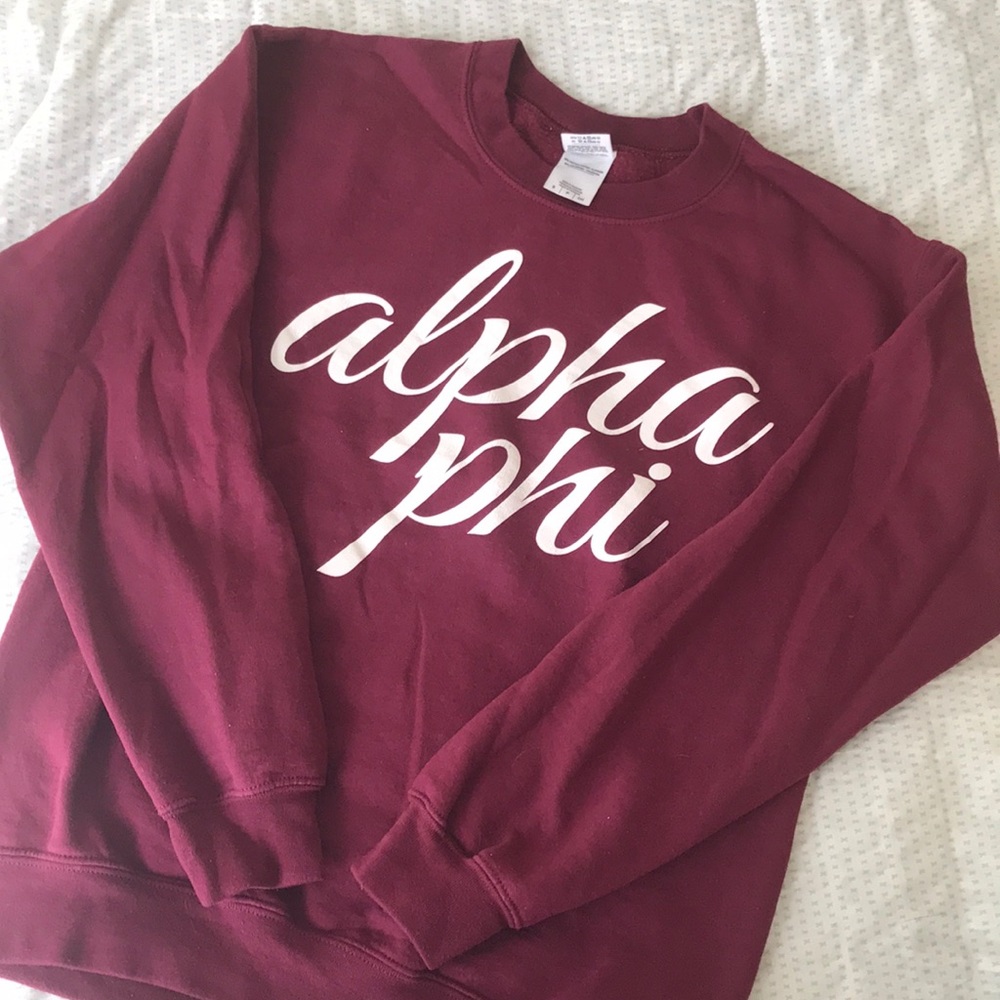Maroon Alpha Phi crewneck sweatshirt